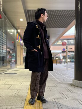 「AVIREX（アヴィレックス）のアイテム（ダッフルコート）」を使った、クマガイさん（メンズ・172cm）の冬コーディネート