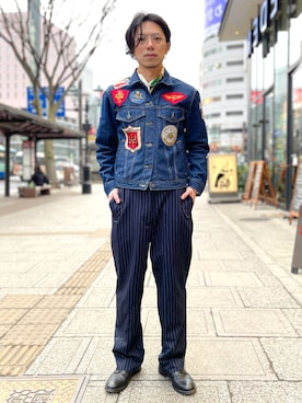 「仙台」｜「アイテム（デニムジャケット）」を使った、クマガイさん（メンズ・172cm）の冬コーディネート