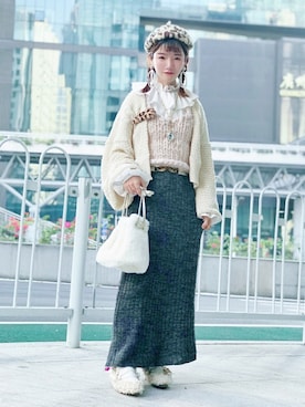 「Another Edition」｜「アイテム（キャミソール）」を使った、MioNidoさん（レディース・155cm）の冬コーディネート