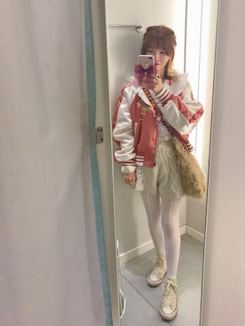 「Another Edition（アナザーエディション）のアイテム（スタジャン）」を使った、MioNidoさん（レディース・155cm）の冬コーディネート