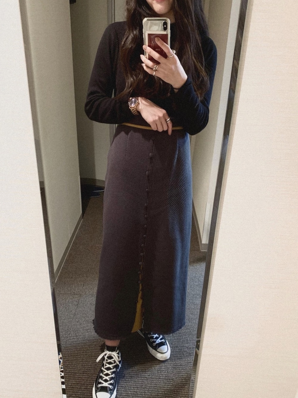 Ameri ROUGH CLOTH SLIT SKIRT アメリ スカート Ameri（アメリ）の「ROUGH CLOTH SLIT SKIRT（スカート）」 - WEAR