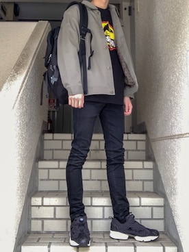 「平成最後のWEARISTAセンバツ」｜「アイテム（カバーオール）」を使った、ともきさん（メンズ・171cm）の春コーディネート