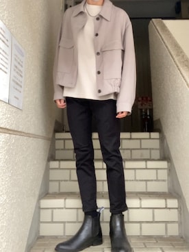 「長靴」｜「アイテム（ブルゾン）」を使った、ともきさん（メンズ・171cm）の夏コーディネート