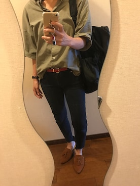 「バブーシュ」｜「アイテム（PC・スマホグッズ/家電）」を使った、takachaさん（レディース・153cm）の夏コーディネート