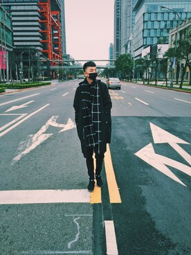 「H&M（エイチ・アンド・エム）のアイテム（スタジャン）」を使った、Brandsonさん（メンズ・177cm）の冬コーディネート