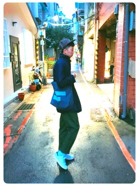 「SPAO（スパオ）のアイテム（キャップ）」を使った、Brandsonさん（メンズ・177cm）の春コーディネート