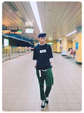 「SPAO（スパオ）のアイテム（キャップ）」を使った、Brandsonさん（メンズ・177cm）の春コーディネート