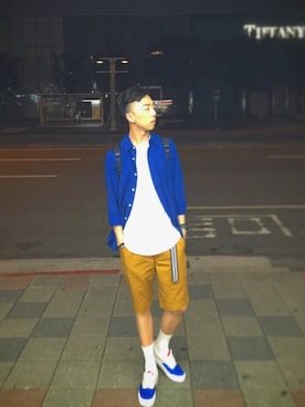 「NET（ネット）のアイテム（スラックス）」を使った、Brandsonさん（メンズ・177cm）の春コーディネート