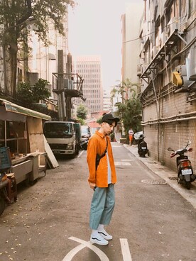 「UU（ユニクロ　アンダーカバー）のアイテム（パンツ）」を使った、Brandsonさん（メンズ・177cm）の冬コーディネート