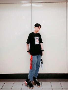 「UU（ユニクロ　アンダーカバー）のアイテム（パンツ）」を使った、Brandsonさん（メンズ・177cm）の春コーディネート