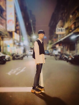 「A land（エーランド）のアイテム」を使った、Brandsonさん（メンズ・177cm）の春コーディネート