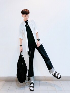 「UU（ユニクロ　アンダーカバー）のアイテム（パンツ）」を使った、Brandsonさん（メンズ・177cm）の夏コーディネート