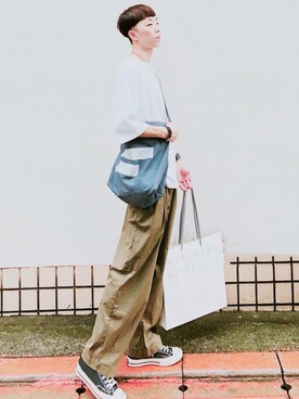 「A land（エーランド）のアイテム」を使った、Brandsonさん（メンズ・177cm）の夏コーディネート