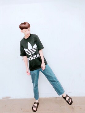 「UU（ユニクロ　アンダーカバー）のアイテム（パンツ）」を使った、Brandsonさん（メンズ・177cm）の夏コーディネート