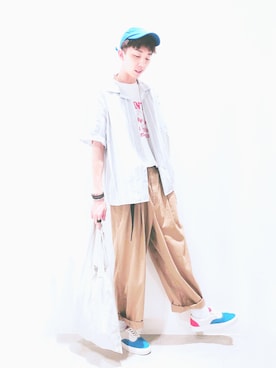 「SPAO（スパオ）のアイテム（キャップ）」を使った、Brandsonさん（メンズ・177cm）の秋コーディネート