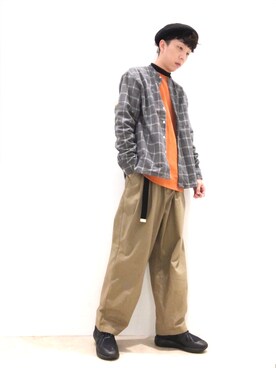 「plain-me（プレインミー）のアイテム（スウェット）」を使った、Brandsonさん（メンズ・177cm）の冬コーディネート