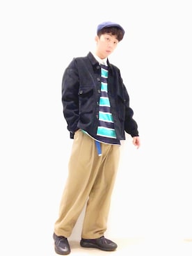 「RAGEBLUE（レイジブルー）のアイテム（ライダースジャケット）」を使った、Brandsonさん（メンズ・177cm）の冬コーディネート
