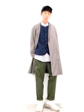 「RAGEBLUE（レイジブルー）のアイテム（マウンテンパーカー）」を使った、Brandsonさん（メンズ・177cm）の冬コーディネート