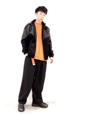 「plain-me（プレインミー）のアイテム（スウェット）」を使った、Brandsonさん（メンズ・177cm）の冬コーディネート