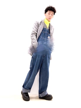 「Levis BLACK（リーバイスブラック）のアイテム」を使った、Brandsonさん（メンズ・177cm）の冬コーディネート