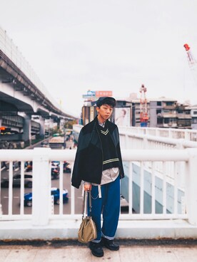 「SENSE OF PLACE by URBAN RESEARCH（センスオブプレイスバイアーバンリサーチ）のアイテム（スタジャン）」を使った、Brandsonさん（メンズ・177cm）の春コーディネート