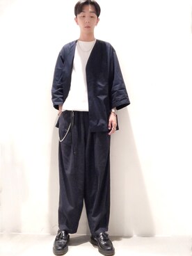「URBAN RESEARCH（アーバンリサーチ）のアイテム（ノーカラージャケット）」を使った、Brandsonさん（メンズ・177cm）の夏コーディネート