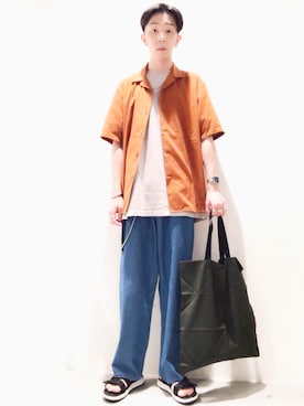 「me（ミイ）のアイテム」を使った、Brandsonさん（メンズ・178cm）の夏コーディネート