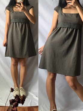 「VINTAGE（ヴィンテージ）のアイテム（ドレス）」を使った、juyustravelluggageさん（レディース・160cm）の春コーディネート