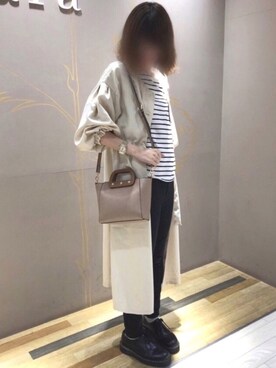 「Green　Parks（グリーンパークス）の・ウッドハンドルショルダ-バッグ（ショルダーバッグ）」を使った、Bambiさん（レディース・170cm）の冬コーディネート