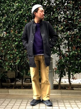 「WILD THINGS（ワイルドシングス）のアイテム（モッズコート）」を使った、BAMBOOSHOOTS TAKEさん（メンズ・177cm）の春コーディネート