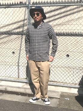 「RED KAP（レッドキャップ）のアイテム（その他パンツ）」を使った、BAMBOOSHOOTS TAKEさん（メンズ・177cm）の春コーディネート