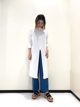 「2wayワンピース」｜「アイテム（サンダル）」を使った、AYANA.さん（レディース・169cm）の春コーディネート