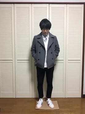 「RAGEBLUE（レイジブルー）のアイテム（ピーコート）」を使った、H&Aさん（メンズ・173cm）の冬コーディネート