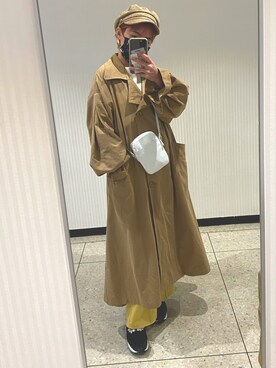 「Libra Cue（リブラ キュー）のアイテム（トレンチコート）」を使った、ひろかさん（レディース・153cm）の春コーディネート