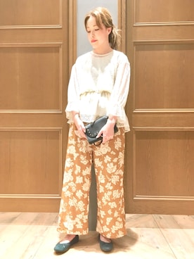 「アイテム（バレエシューズ、グリーン系）」を使った、ひらりーさん（レディース・168cm）の夏コーディネート