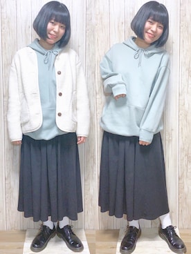 「スカーチョ」｜「アイテム（その他アウター）」を使った、miru_pon.さん（レディース・163cm）の春コーディネート