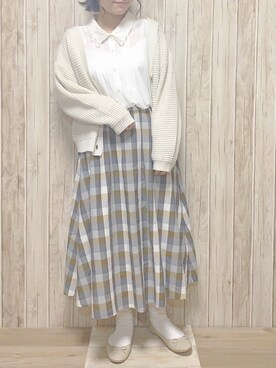 「白ソックス」｜「アイテム（バレエシューズ、ベージュ系）」を使った、miru_pon.さん（レディース・163cm）の春コーディネート
