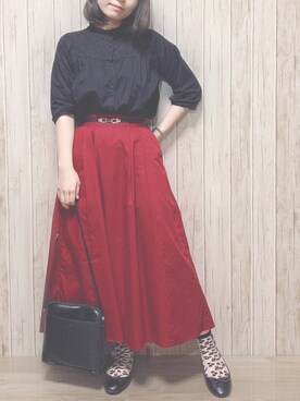 miru_pon.さんの「スキスカロングスカート」を使ったコーディネート
