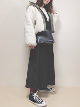 「one after another NICE CLAUP（ワンアフターアナザーナイスクラップ）のアイテム（ブルゾン）」を使った、miru_pon.さん（レディース・163cm）の冬コーディネート