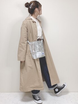 「アイテム（ステンカラーコート）」を使った、miru_pon.さん（レディース・163cm・20代）の春コーディネート
