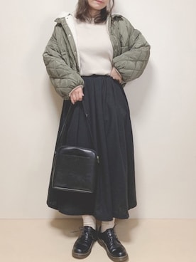 「one after another NICE CLAUP（ワンアフターアナザーナイスクラップ）のアイテム（ブルゾン）」を使った、miru_pon.さん（レディース・163cm）の冬コーディネート
