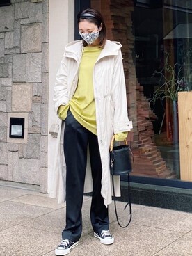「アイテム（マスク、ホワイト系）」を使った、Seikoさん（レディース・163cm）の春コーディネート
