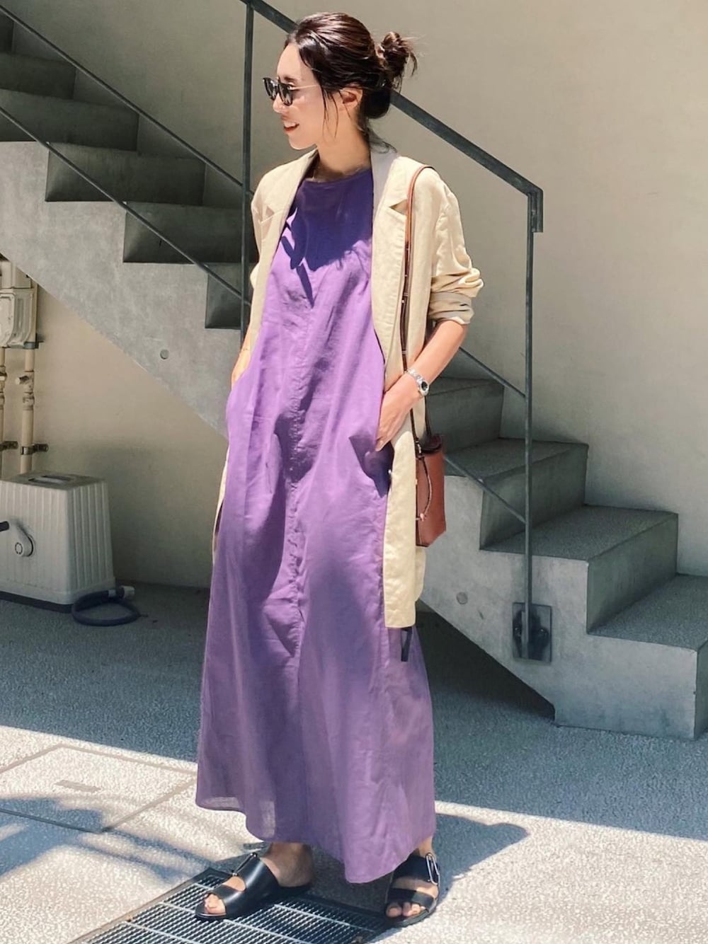 AKTE（アクテ）の「コットンリネンバックオープンワンピース 