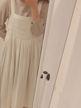 「anotherlibraのアイテム（ワンピース/ドレス、ホワイト系）」を使った、れいさん（レディース・160cm）の夏コーディネート