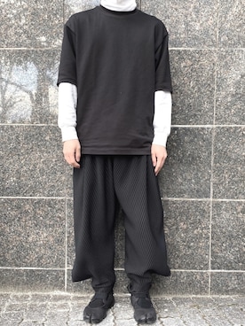 「PLEATS PLEASE（プリーツプリーズ）のアイテム」を使った、いっちぇいさん（メンズ・175cm）の冬コーディネート