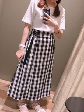 「ブロックチェック」｜atsumiさん（レディース・156cm）の春コーディネート