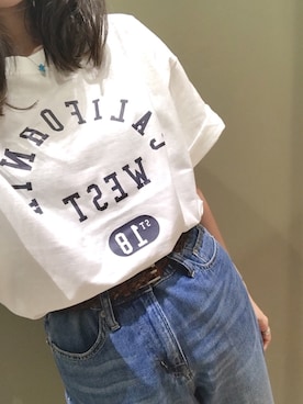 「白×デニム」｜atsumiさん（レディース・156cm）の春コーディネート
