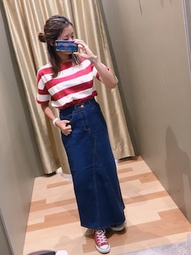 「コンバース オールスター」｜atsumiさん（レディース・156cm）の夏コーディネート