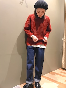 「ワンウォッシュデニム」｜atsumiさん（レディース・156cm）の秋コーディネート
