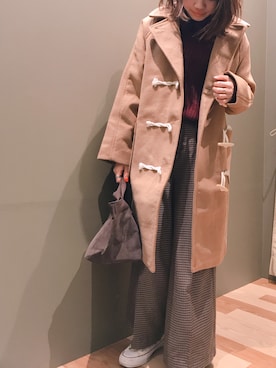 「ミニトート」｜「アイテム（ジャケット/アウター）」を使った、atsumiさん（レディース・156cm）の冬コーディネート
